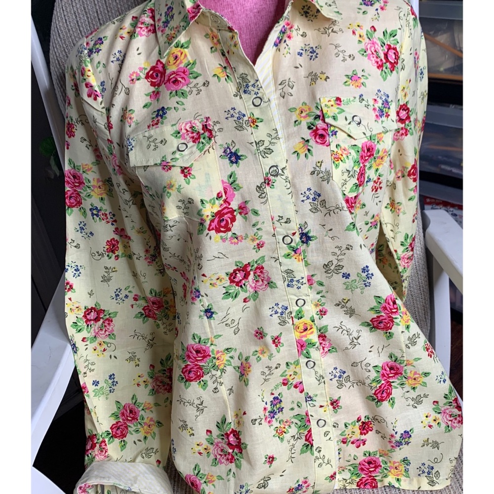 💛LOVELY LIFE ENERGY INTELLIGENCE FLORAL BLOUSE XL